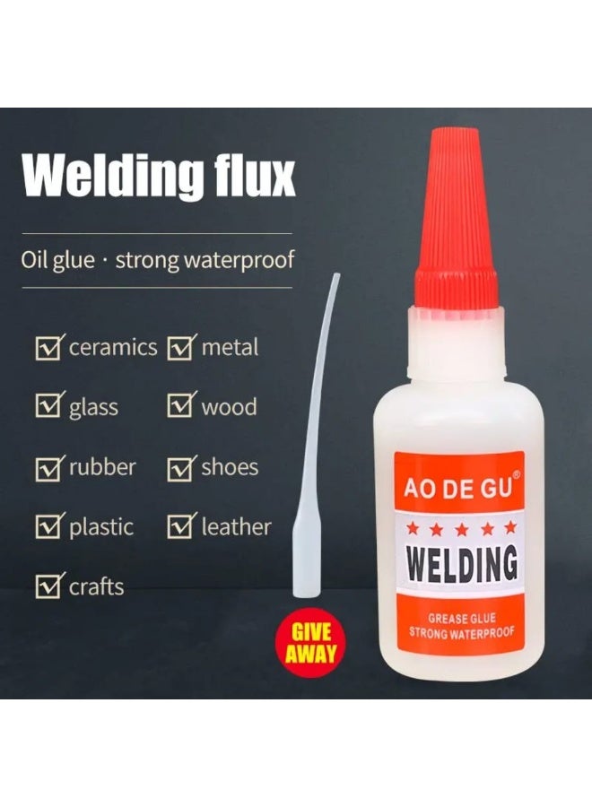 AO DE GU غراء فائق القوة 20 جرام شفاف سريع الالتصاق للأعمال اليدوية والإصلاح للبلاستيك والمعدن والمطاط والخشب والجلد والسيراميك والزجاج متعدد الاستخدامات - Image 5